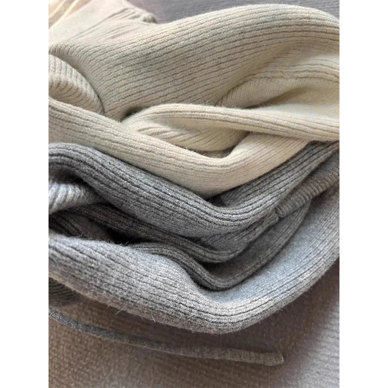 Hooded Knitted Cardigan Korean Zipper Sweater Outerwear Long Sleeve Knitwear Streetwear Casual Jumpers New