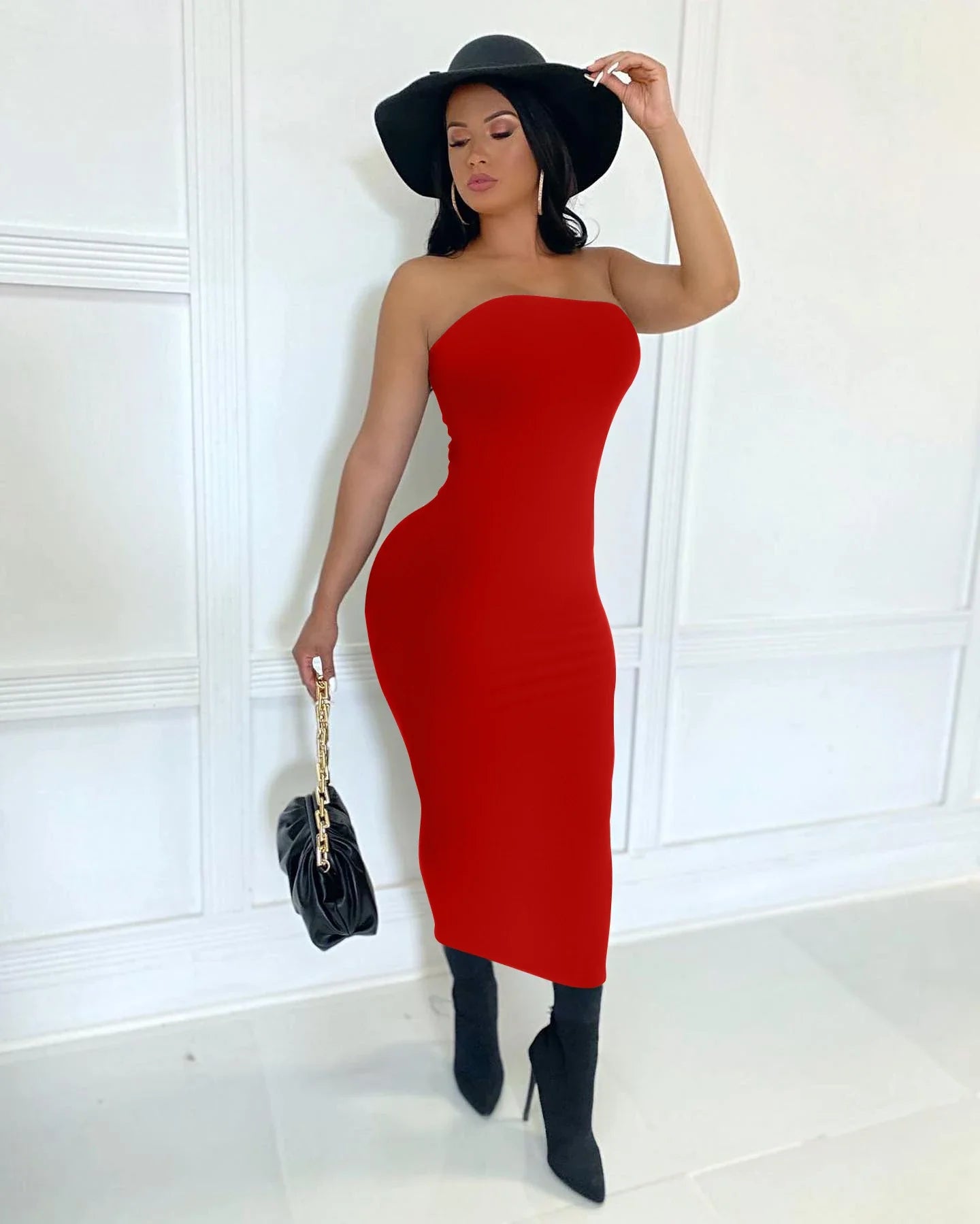 sleeveless chest wrapped Long Beach Dress