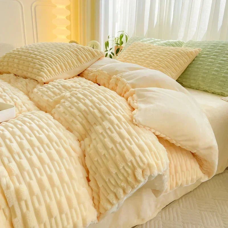 Rabbit Velvet Milk Single Product Quilt Cover Thickened Warm Solid Duvet Bedding