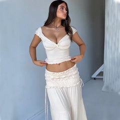 2 Piece Set Outfit Crop Top