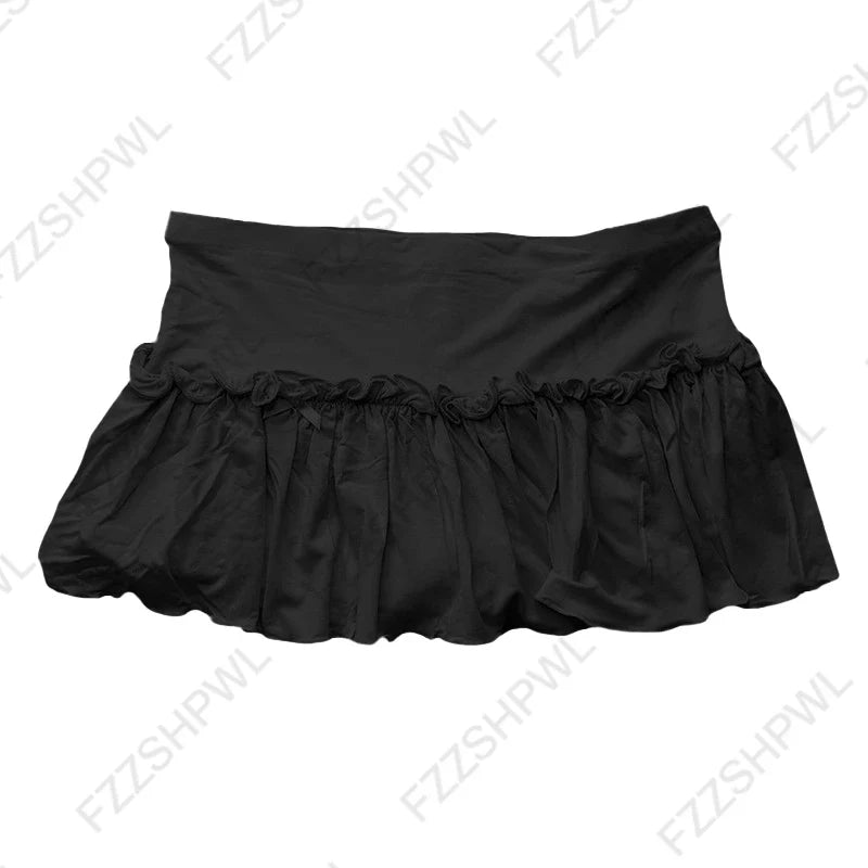 American Retro Harajuku Casual Y2K Crop Top High Street Off-shoulder Solid Color Slim Clothes Hotties Streetwear