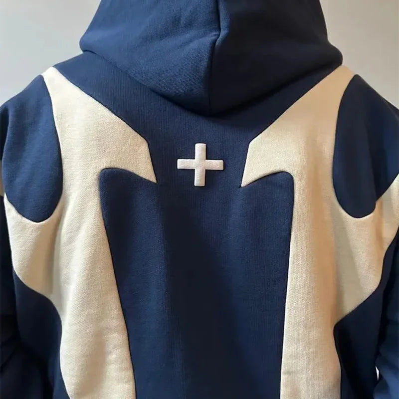 American Retro Letter Printed Devil Pattern Hoodie Y2k Harajuku Casual Couple Zipper Hoodies Sweatshirt Street Clothing