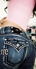 Gothic Diamond Embroidery Jeans Vintage Low Rise Flared Jeans Retro Y2k Baggy Denim Pants High Streetwear Trousers