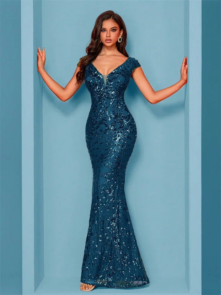 Elegant Blue Evening Dress