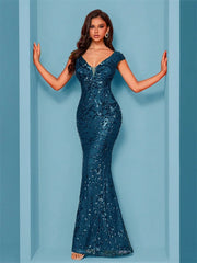 Elegant Blue Evening Dress