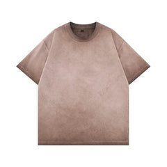 Mens Gradient Washed Loose Crew Neck Tee Streetwear Vintage Distressed Oversized Tshirt man Casual Trendy Basic Top