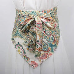 Chinese Style Ethnic Triangular Waistband Embroidered Printing Tassel Floral Triangular Belt Jeans Decor Clothing Accessories