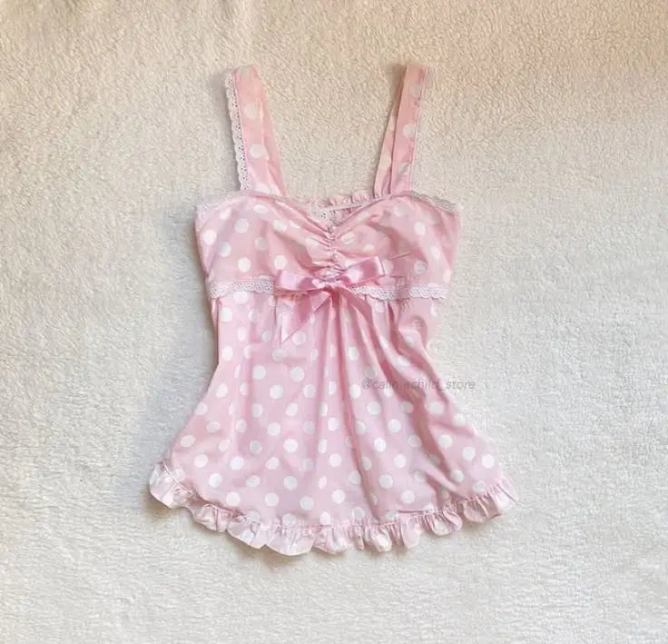 Retro Harajuku Kawaii Fairy Tale Camisole Tee Casual Slim Chic Print Sleeveless Crop Top Y2K Streetwea