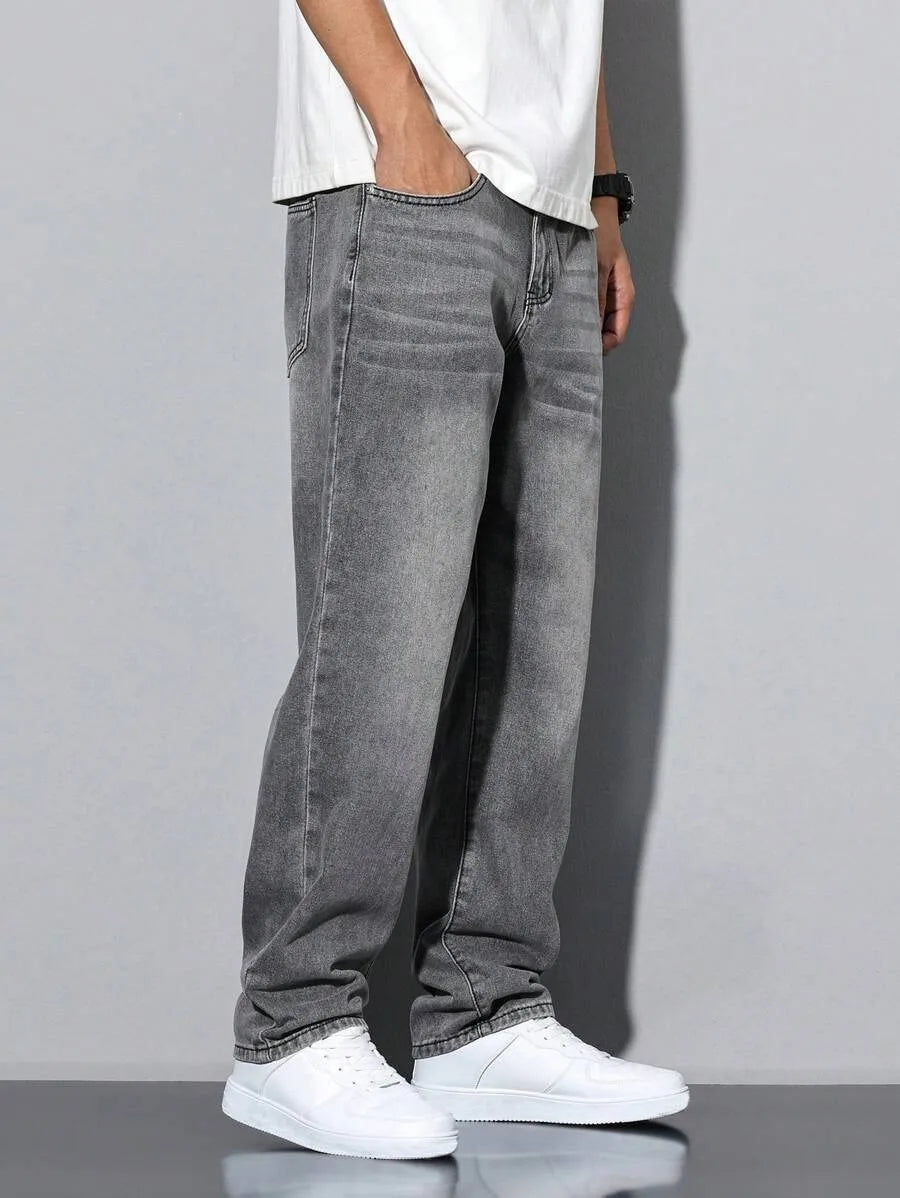 straight skinny grey jeans, straight