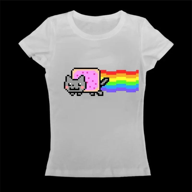 Cute 2000s Letter Print T-Shirt Y2K Star Tops Harajuku Retro Gothic Tops Clothing Graphic
