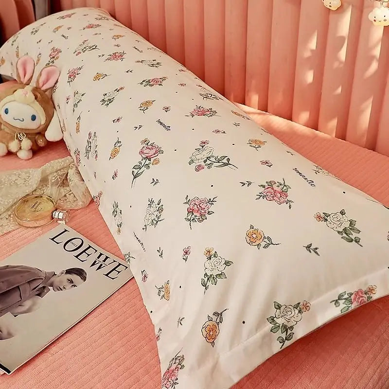 100% Cotton Pillow Cover Comfortable Pillow Case 90/120/150/180cm Long Bedside Cushion Cover Sweet Girl Pillow Covers Decorative