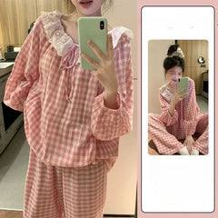 Sweet Print Pajamas Set Long Sleeve Top