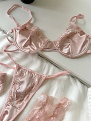 Satin mesh lingerie ultra-thin women large breast Underwear