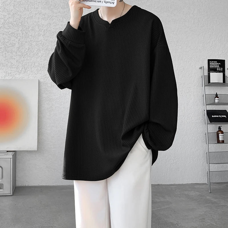 Texture Long Sleeve T shirt