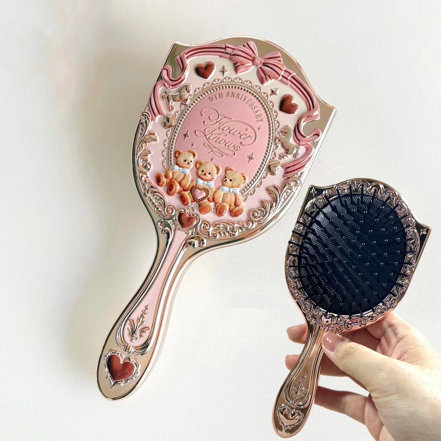 Flower Knows 9th Anniversary Limited Edition Luxury Vanity Mirror with Paddle Hair Brush