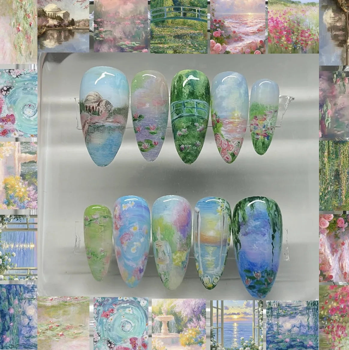 24pcs Flower Print Press on Nails Wine Red Blush Almond False Nail Tips Wearable Reusable Spicy Girl Fake Nails