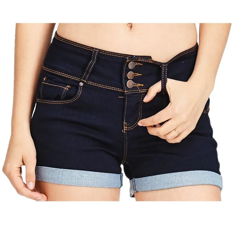 Waistband Denim Stretch Fabric Shorts Casual Versatile Street Shorts