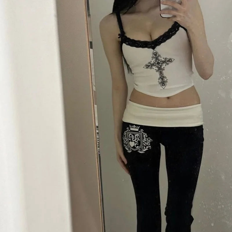 Y2K girl slim fit tank top, European