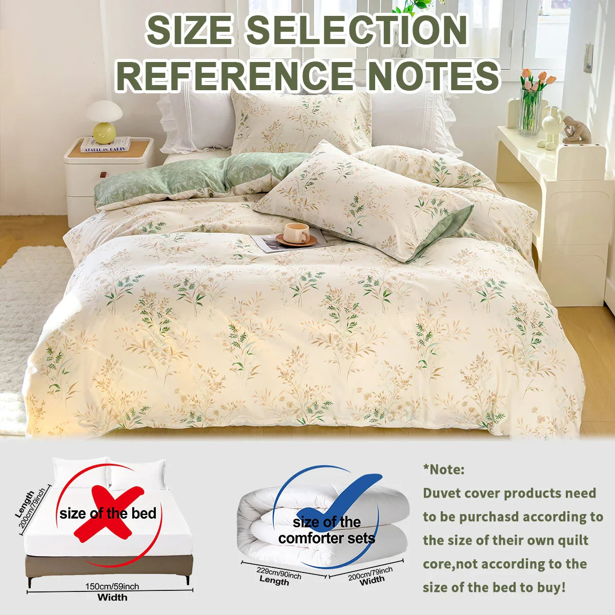 3pcs Elegant Floral Tea Art Print Duvet Cover Set