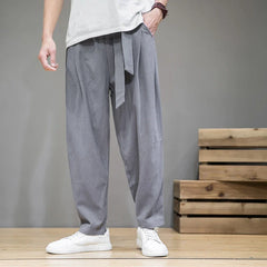 Cotton Linen Pants Elastic Waist Casual Harem Pant Loose Sweatpants Traditional Chinese Trousers pantalons homme