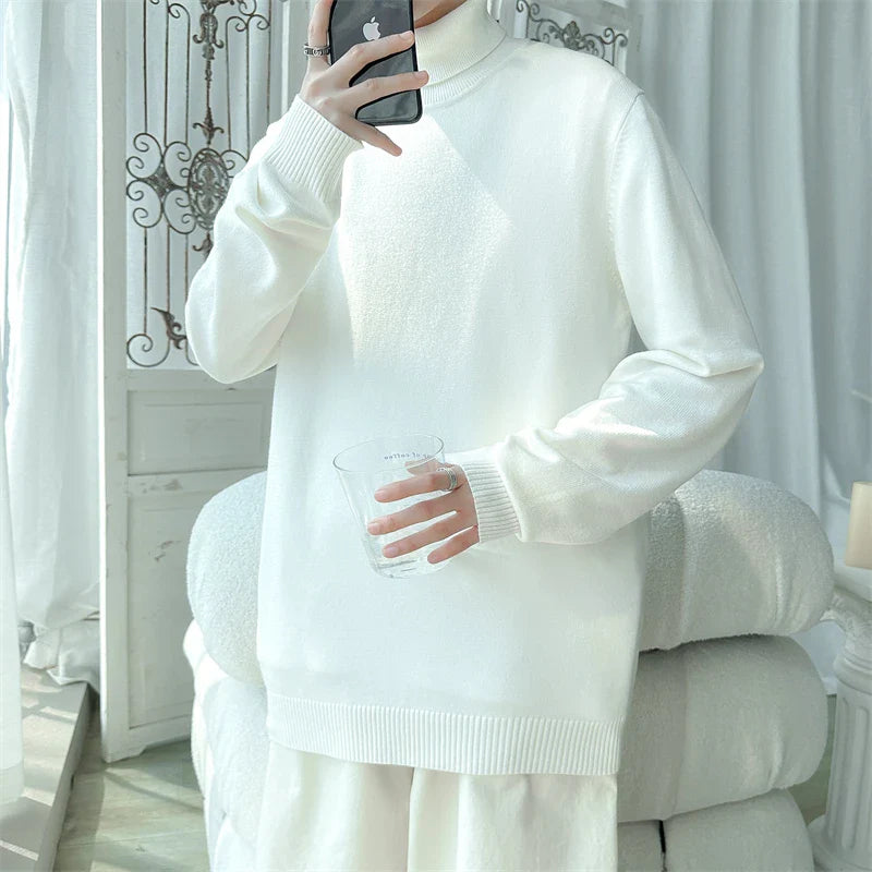 Turtleneck sweater Warm Knitted Shirt Loose, soft