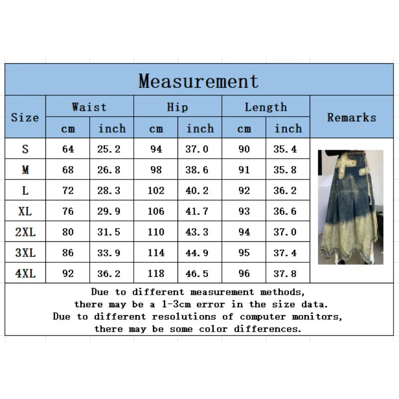 Vintage Cross Fringed Denim Skirt, High Waist A-line Slimming Irregular Mid Length Skirt,