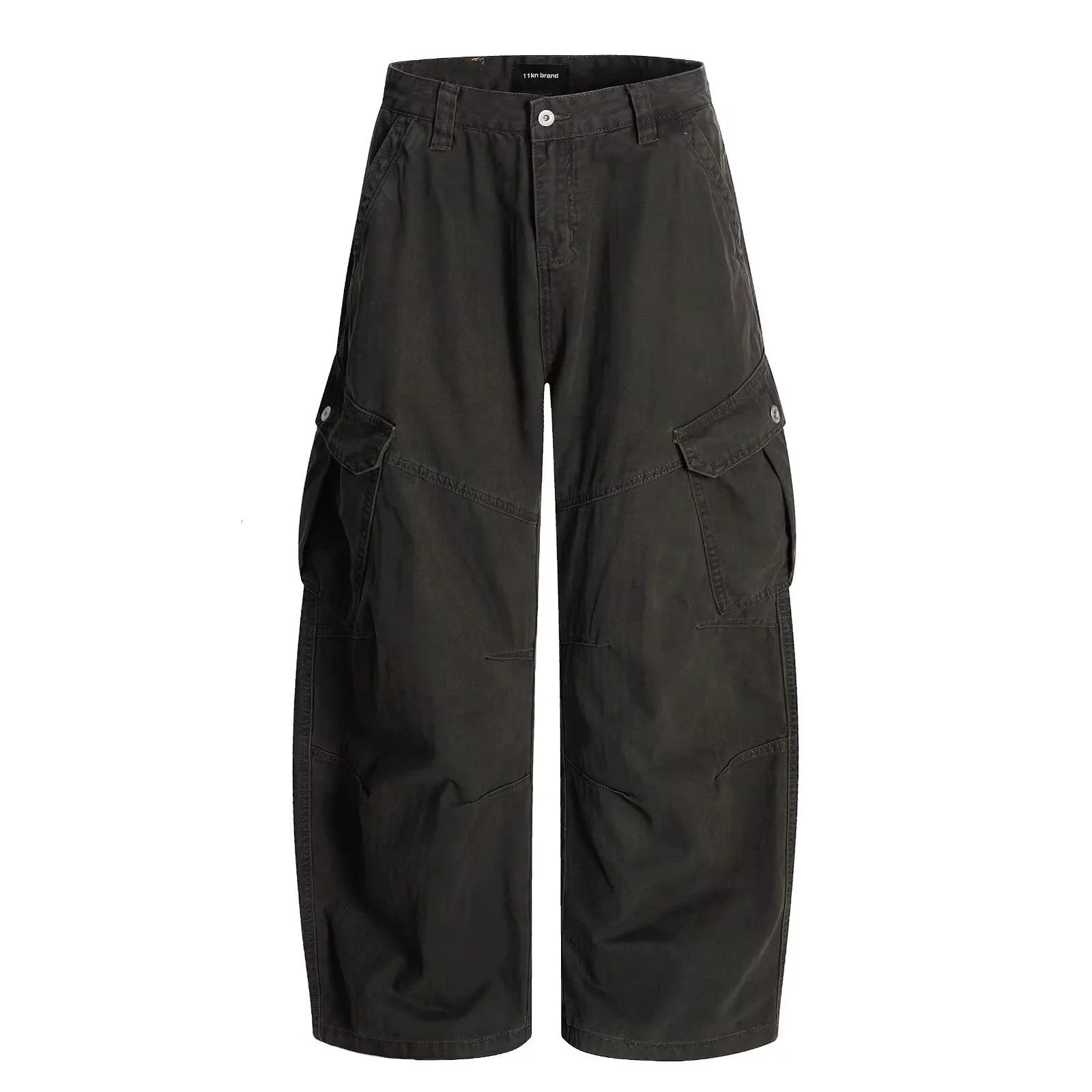 Adjustable Waist American Retro Loose Straight Leg Work Trousers Multiple Pockets Cleanfit Long Pants Comfortable Casual