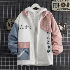 Korean Blackpink Long Sleeve Harajuku Zip Up Hooded Sweatshirts Top Kawaii Clothing Streetwear
