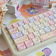 Cat Keycaps Cute Keycap Set of Keys PBT Key Cap Gift EAO Sublimation Mechanical Keyboard Cap 2.25 U 2.75U