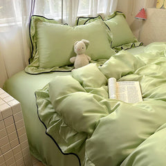 1 lace solid-color duvet cover, comfortable guest room duvet cover, simple