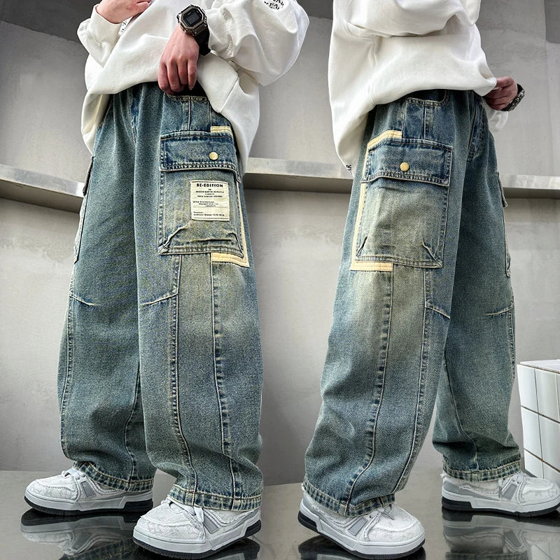 Design Children Relaxed Fit Straight Leg Cargo Jeans