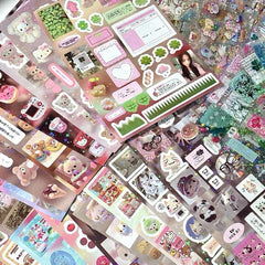 6pcs/10pcs Set Y2K Random Cute Glitter Laser Sticker