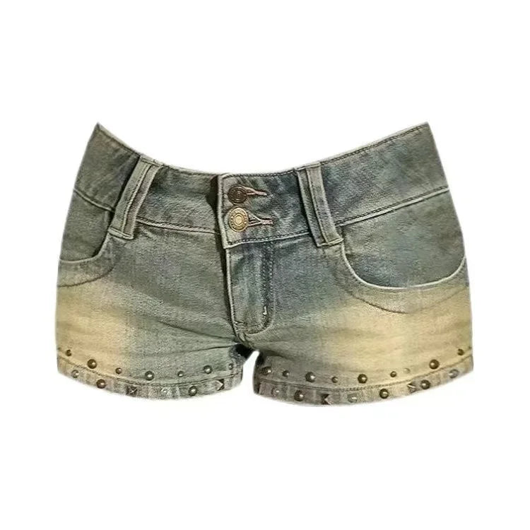 Harajuku jeans Shorts y2k Grunge Vintage streetwear beach jorts clothes 2000s Denim Pants Japanese