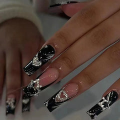 24PCS/1BOX Black French Wearing Sweet