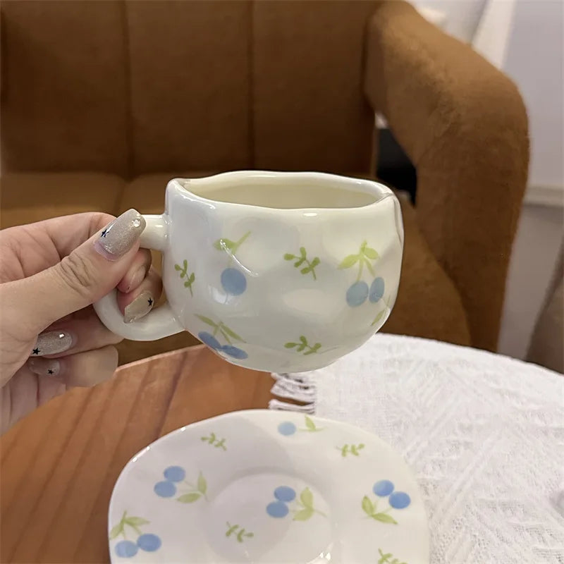 Korean ins style, hand-painted handmade ceramic coffee cups