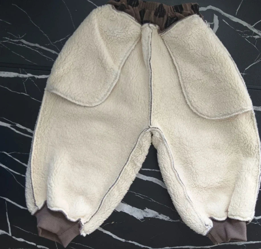Plush Pants Velvet Boy's Thick Sweatpants Kids Girls Cartoon Trousers Children's Warm Pants Trend