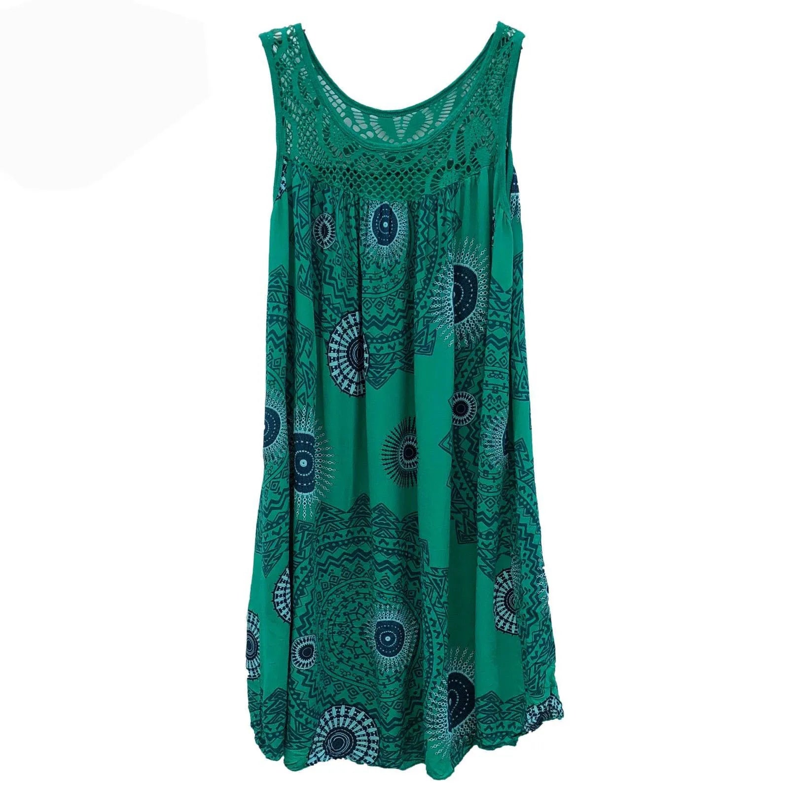 clothing sleeveless camisole dress lace print sleeveless large swing loose dress long skirt plus size