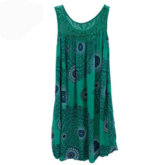 clothing sleeveless camisole dress lace print sleeveless large swing loose dress long skirt plus size