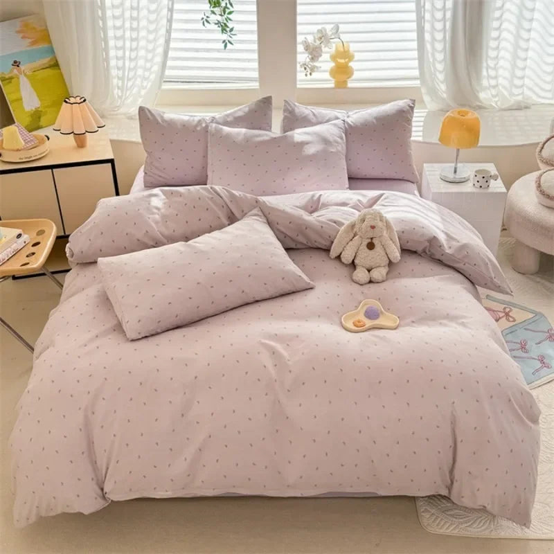 Floral Style Duvet Cover Sets Single/Queen/King Soft Washed Cotton Bed Cover Sets 240x220 Bedding Sets