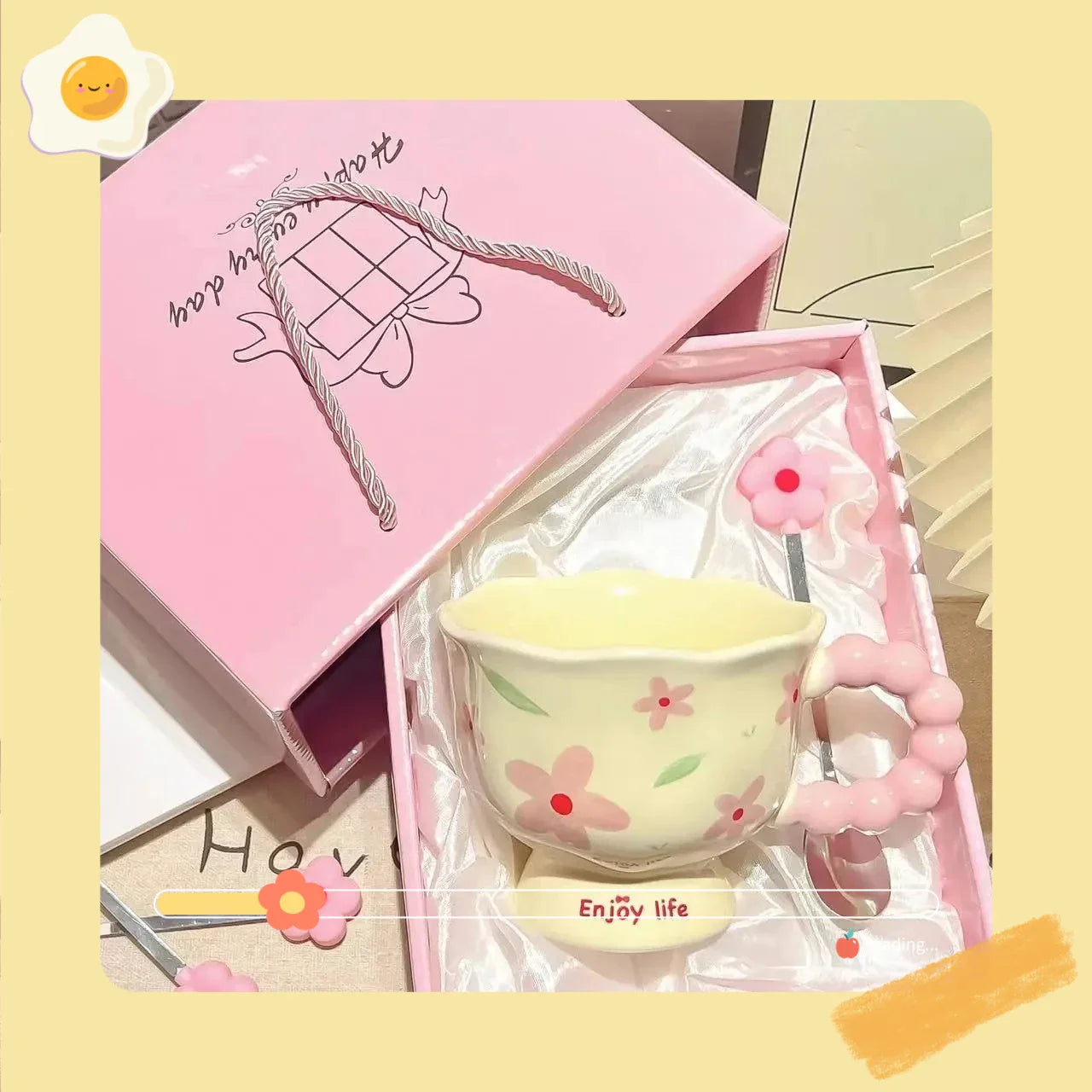 High Value Ceramic Flower Coffee Mugs Dishwasher Safe Creative Water Cups Birthday Gifts