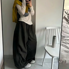 Oversized Black Sweatpants Y2K Harajuku Baggy Joggers Streetwear Wide Leg Pants Korean Casual Trousers New
