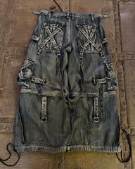 Streetwear Heavy Jeans Y2K Clothing Hip Hop Retro Pockets Baggy Cargo Pants Baggy Jeans Low Rise Wide Leg Trousers