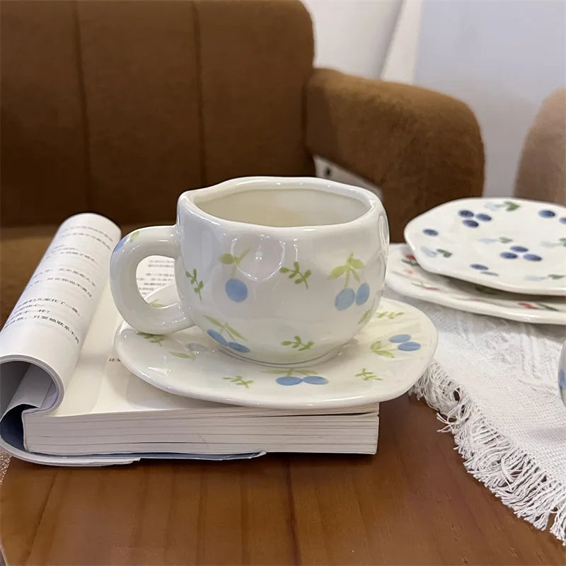 Korean ins style, hand-painted handmade ceramic coffee cups