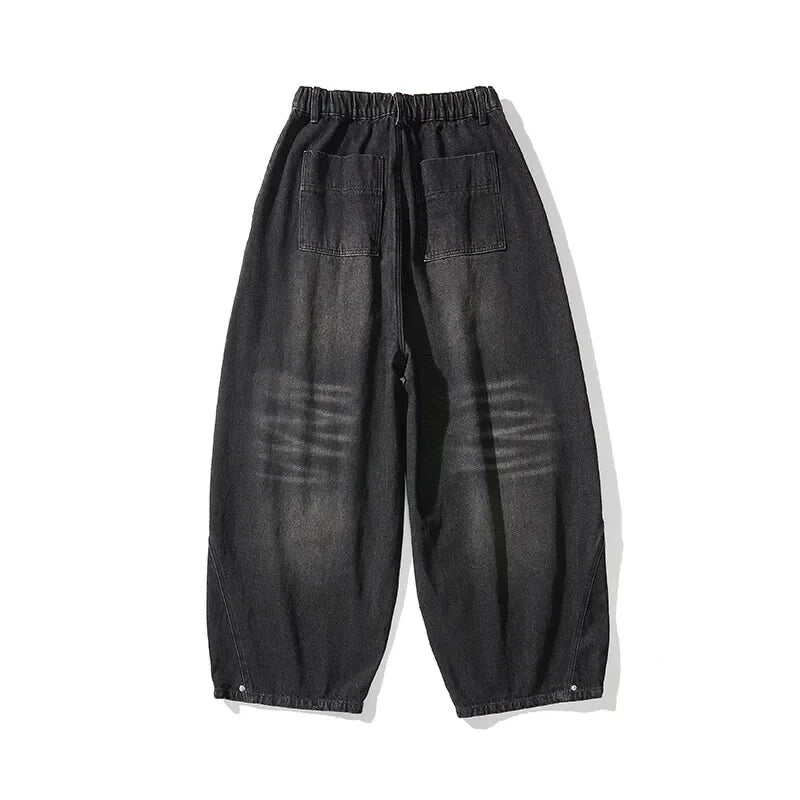 Streetwear Denim Pants Harajuku Washed Baggy Jeans Y2K Punk Casual High Waist Wide Leg Pants
