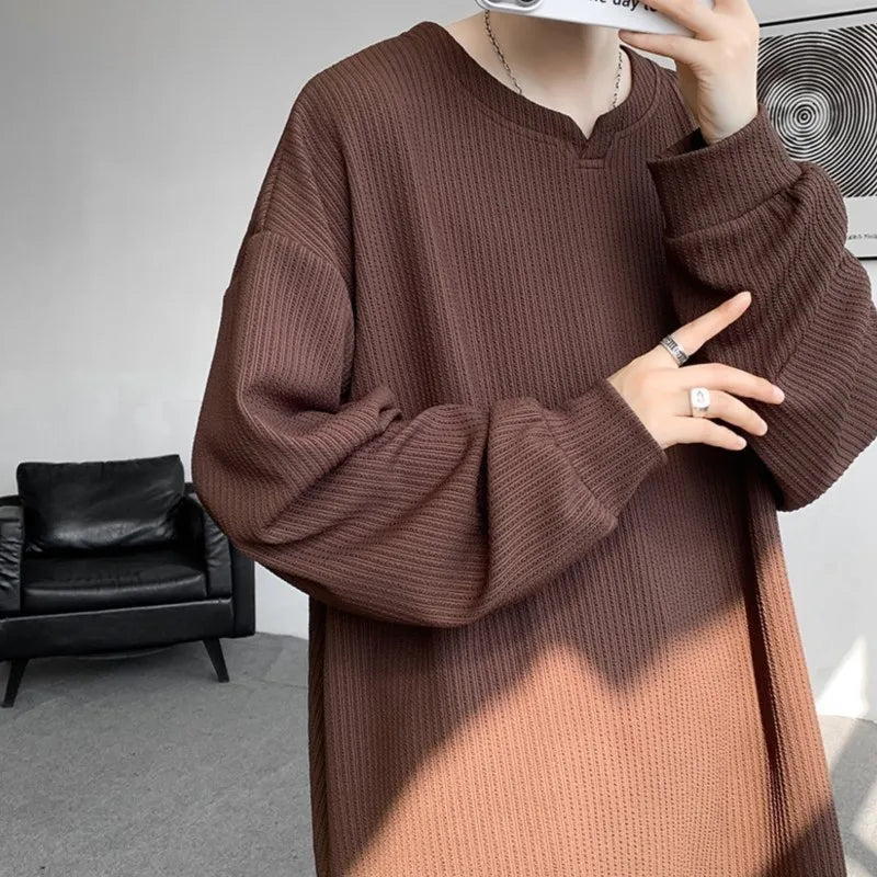 Texture Long Sleeve T shirt