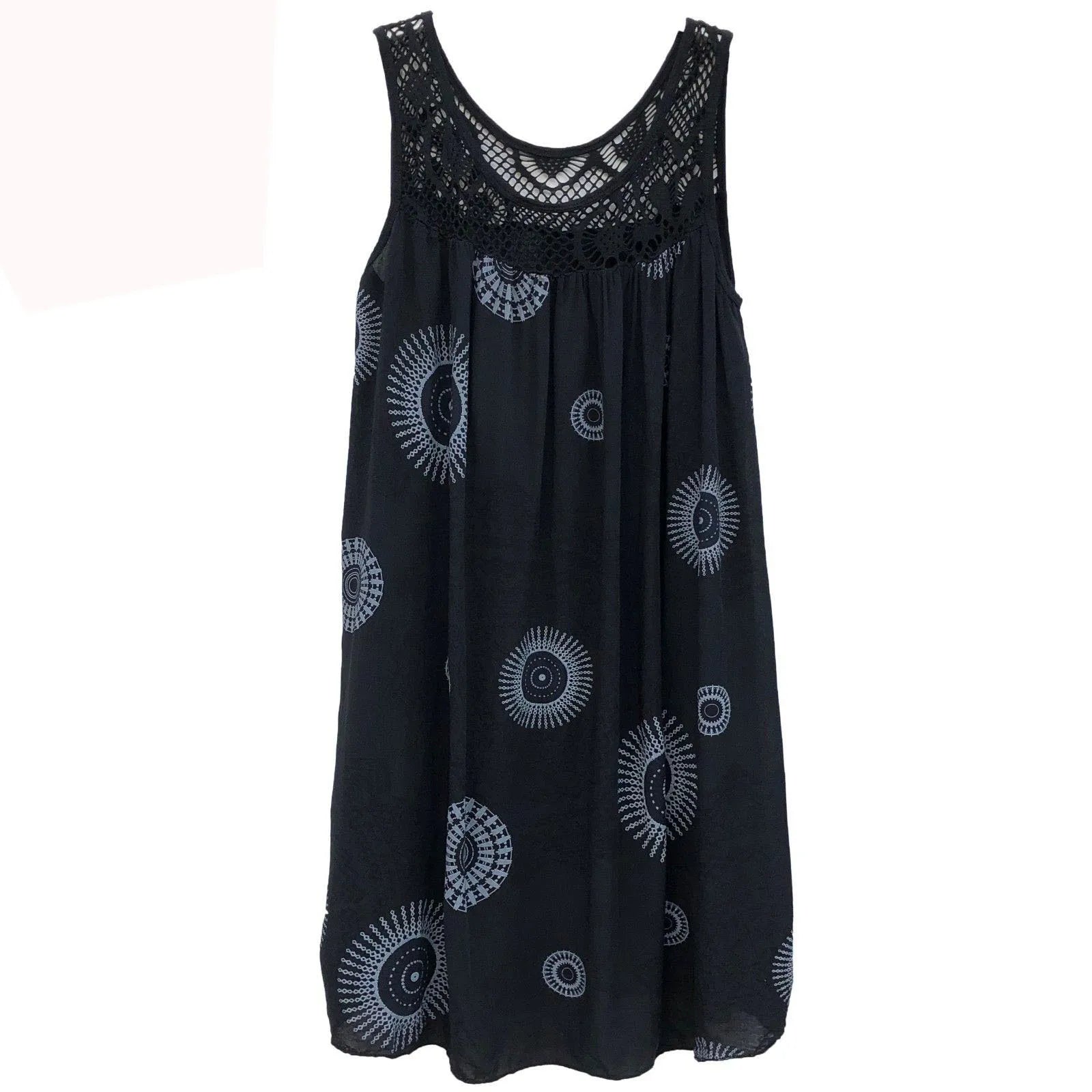 clothing sleeveless camisole dress lace print sleeveless large swing loose dress long skirt plus size
