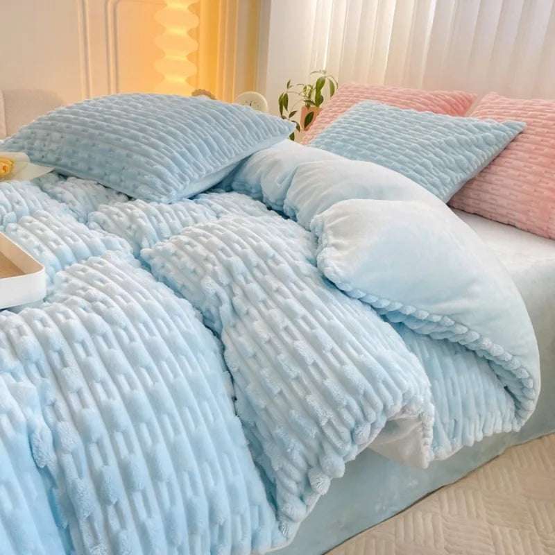 Rabbit Velvet Milk Single Product Quilt Cover Thickened Warm Solid Duvet Bedding