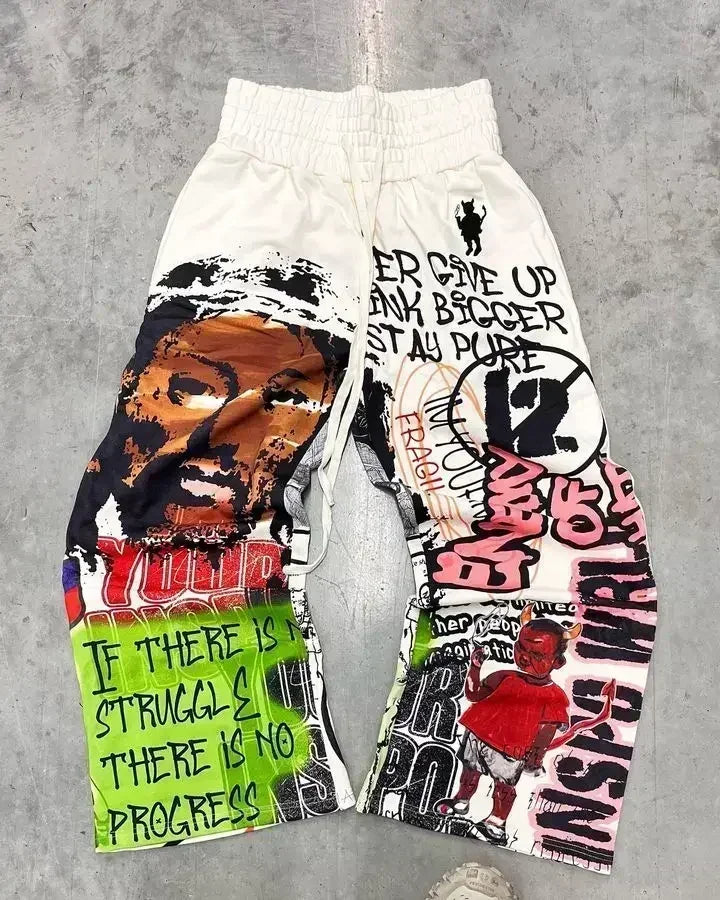American Y2k Sweatpants Gothic Harajuku Vintage Letter Patch Loose Casual Pantsable High Waisted Jogging Pants