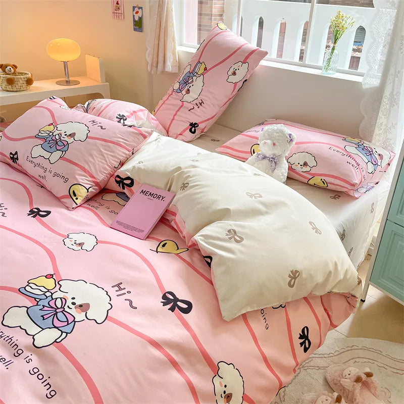 1Pcs 100% Cotton Printed Duvet Cover Cartoon Pattern Skin Friendly Breathable Comforter Cover Bedclothes