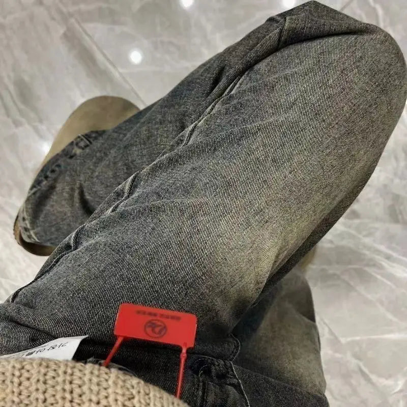 Jeans Straight High Waist Slim Fit Stretch Denim Trousers Casual Comfortable Pants
